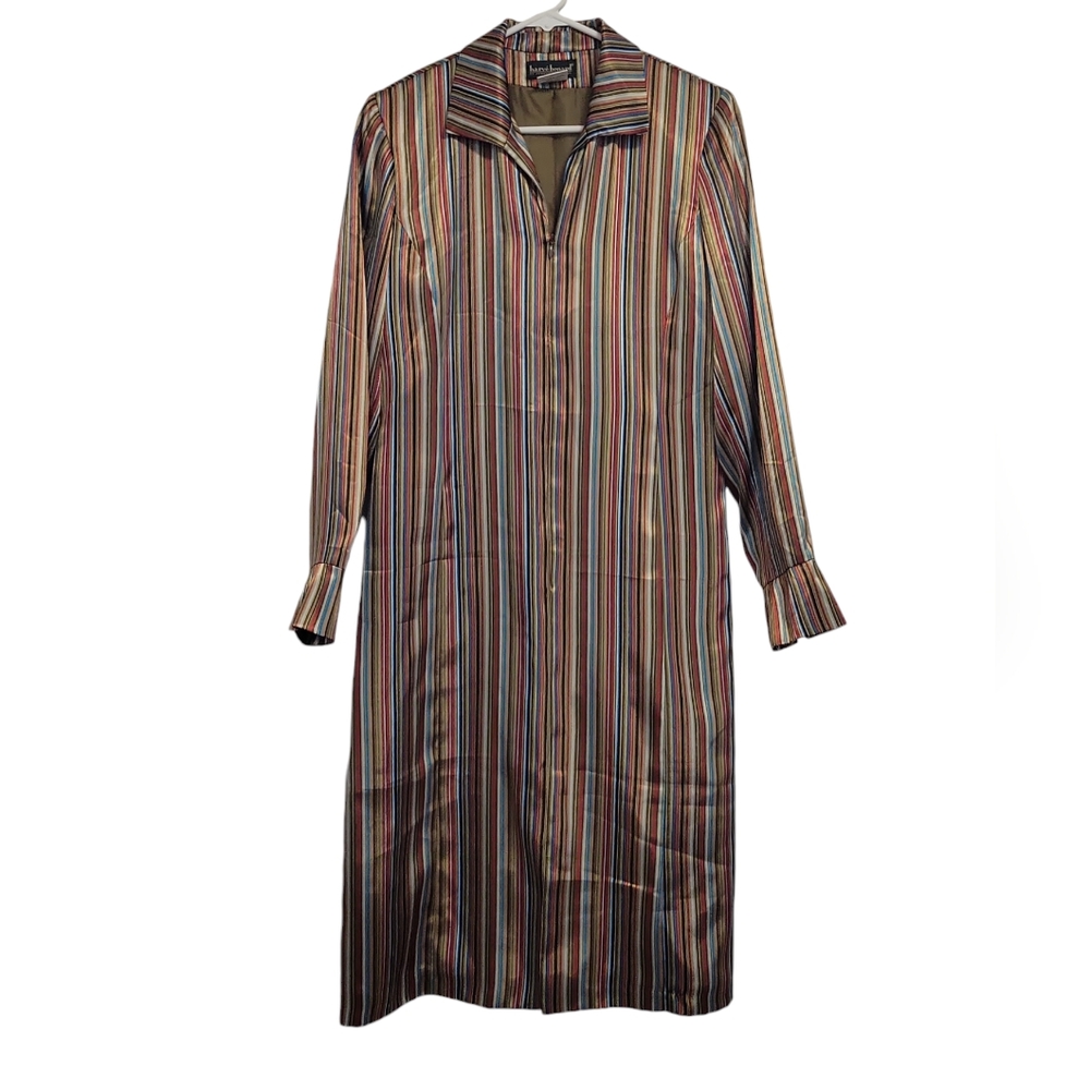 Harve Benard Multicolor Striped Midi Shirt Dress